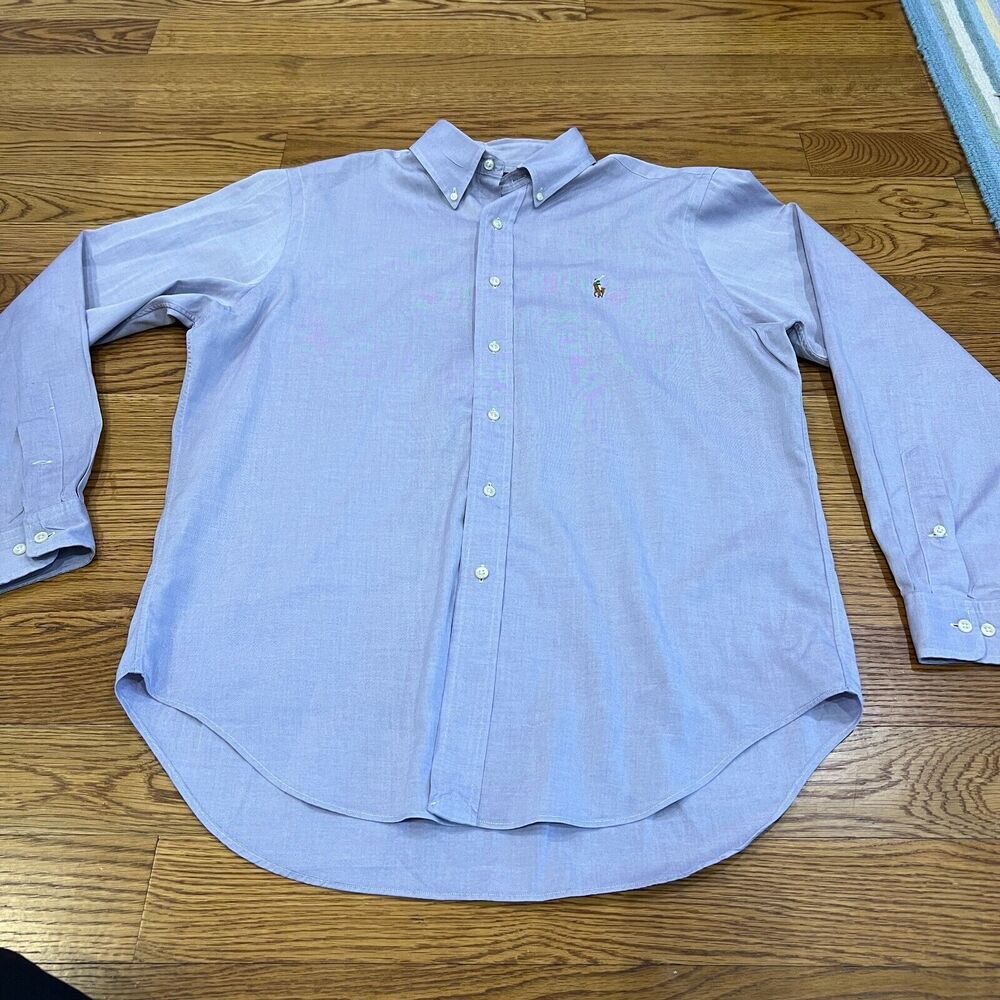 Ralph Lauren Classic Fit Mens Size 16 34/35 Purple‎ Button Down Shirt Pony